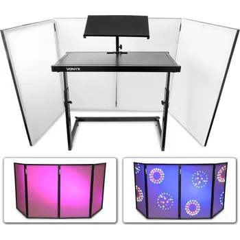 DJ technika Vonyx Skládací DJ Booth Set stolu a paravanu