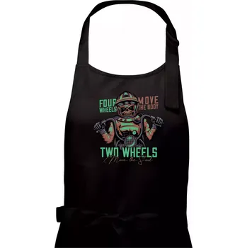 Kuchyňská zástěra Two Wheels Move the Soul - Pánská zástěra na vaření - Univerzální velikost ( Černá )