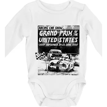 Grand Prix Of The United States - Body kojenecké s dlouhým rukávem - Dlouhý r. 3-6 měs ( Bílá )