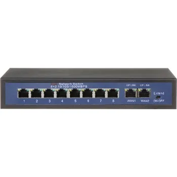 Switch Aipa AI-PS-HT812 Osmiportový 10/100 Mbps PoE switch s 2x gigabitovým uplinkem