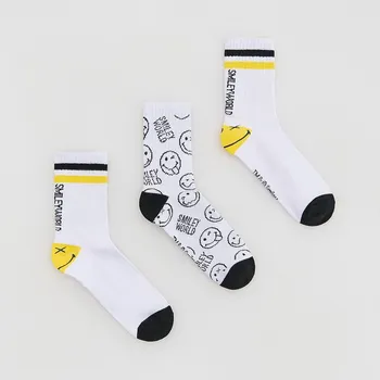 Chlapecké spodní prádlo Reserved - Ponožky SmileyWorld® 3 pack - bílá - 086FQ-00X - 086FQ-00X-K34