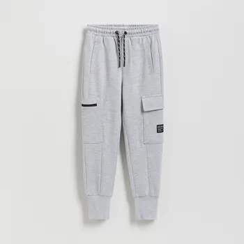 Chlapecké kalhoty Reserved - Joggery cargo s kapsami - tmavě šedá - 782DO-90M - 782DO-90M-146