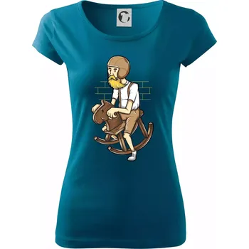 Starý jezdec - Dámské triko Pure - S ( Petrolejová )