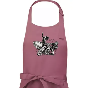 Kuchyňská zástěra Motorka se sajdkou - Pánská zástěra na vaření - Univerzální velikost ( Starorůžová )