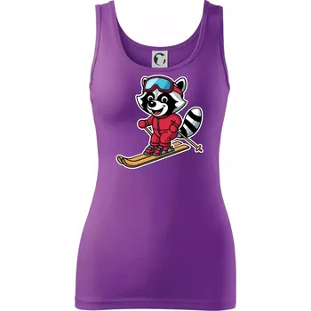 Dámské tričko Mýval na lyžích - kreslený - Dámské tílko - XS ( Fialová )