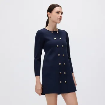 Dámské šaty Reserved - Dvouřadé šaty - tmavomodrá - 955IH-59X - 955IH-59X-S