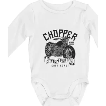 Chopper custom motors - Body kojenecké s dlouhým rukávem - Dlouhý r. do 3 měs ( Bílá )