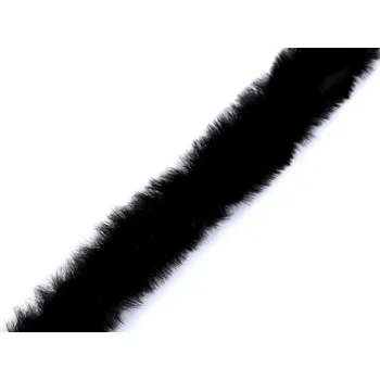 Stuha Všívací oděvní / dekorační kožešina kulatá šíře 1,5 cm Varianta: 11 černá, Balení: 1 m