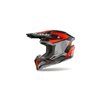 Helma na motorku Mx Helma Airoh Aviator 3 Saber Orange Gloss 25, Velikost M (57-58cm)