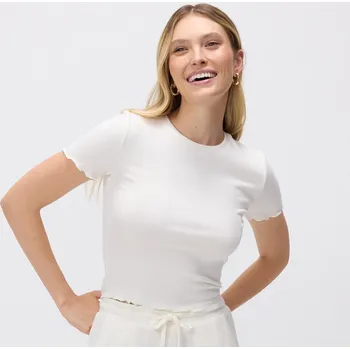 Dámské tričko Reserved - Proužkované tričko - krémová - 412GA-01X - 412GA-01X-L