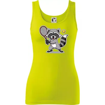 Dámské tričko Mýval hraje tenis kreslený - Dámské tílko - XS ( Limetková )