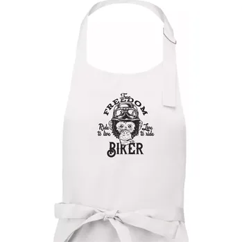 Kuchyňská zástěra The freedom biker - Dámská zástěra na vaření - Univerzální velikost ( Bílá )