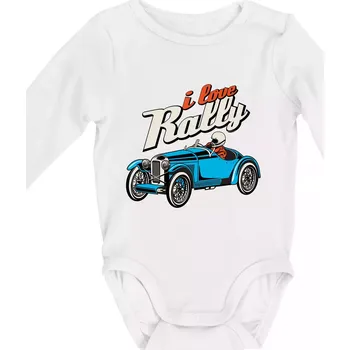 I Love Rally - Body kojenecké s dlouhým rukávem - Dlouhý r. do 3 měs ( Bílá )