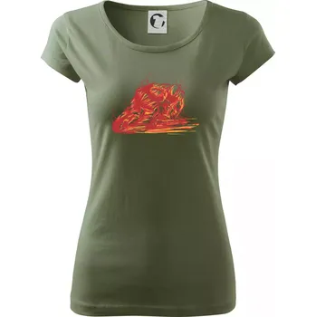 Dámské tričko Silniční moto splash - Dámské triko Pure - S ( Khaki )