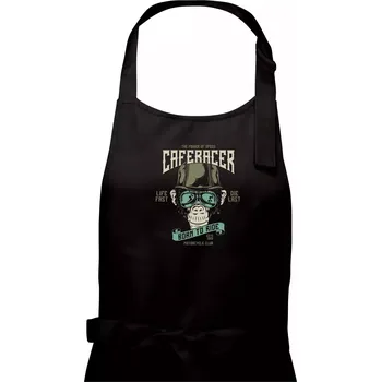 Kuchyňská zástěra Caferacer club moto - Dámská zástěra na vaření - Univerzální velikost ( Černá )
