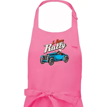 Kuchyňská zástěra I Love Rally - Dámská zástěra na vaření - Univerzální velikost ( Růžová )
