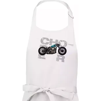Kuchyňská zástěra Chopper 001 - Dámská zástěra na vaření - Univerzální velikost ( Bílá )