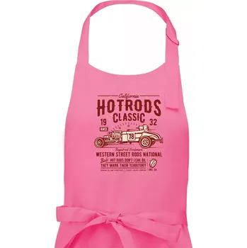 Kuchyňská zástěra Hot Rods Race Classic - Pánská zástěra na vaření - Univerzální velikost ( Růžová )