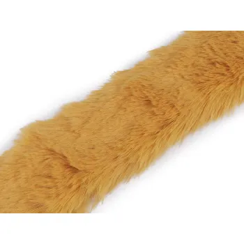 Vánoční dekorace Našívací oděvní / dekorační kožešina plochá, řezaná šíře 5 cm Varianta: 10 hořčicová, Balení: 1 ks