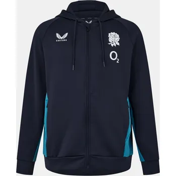 Pánská mikina Castore England Rugby Full Zip Hoodie 2025 Mens Ink/Storm L