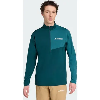 Dámské oblečení ADIDAS Tričko Terrex Multi Climacool 1/2 Zip Long Sleeve L MODRÁ|ZELENÁ