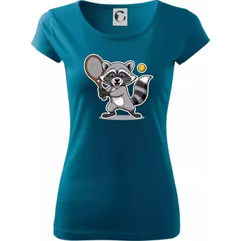 Dámské oblečení Mýval hraje tenis kreslený - Dámské triko Pure - XL ( Petrolejová )