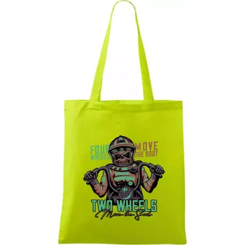 Two Wheels Move the Soul - Taška bavlněná - 42 x 38 cm ( Limetková )