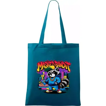 Mýval - masked bandit grafitti - Taška bavlněná - 42 x 38 cm ( Petrolejová )