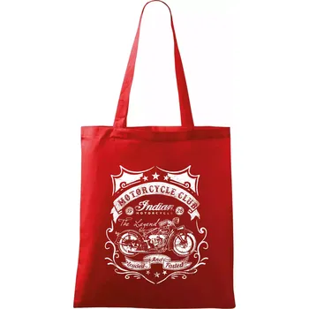 Nákupní taška Indian Motorycle Club - Taška bavlněná - 42 x 38 cm ( Červená )