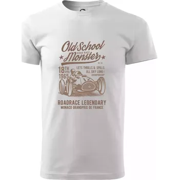 Pánské tričko Old School Road Race Monster - Triko extra velké (5-8XL) - 8XL ( Bílá )