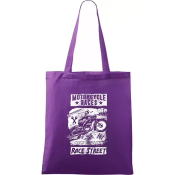 Motorcycle Races - Taška bavlněná - 42 x 38 cm ( Fialová )