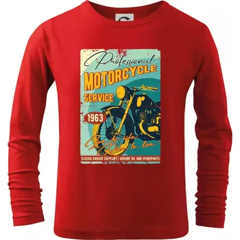 Chlapecké tričko Professional service moto - Triko dětské Long Sleeve - 122 cm/6 let ( Červená )