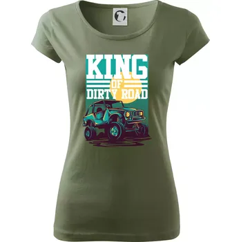 Dámské tričko King of dirty road - Dámské triko Pure - 3XL ( Khaki )