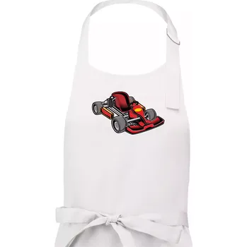 Kuchyňská zástěra Motokára červená - Pánská zástěra na vaření - Univerzální velikost ( Bílá )