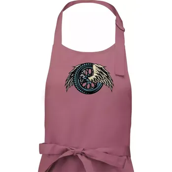 Kuchyňská zástěra Moto kolo s křídly - Dámská zástěra na vaření - Univerzální velikost ( Starorůžová )