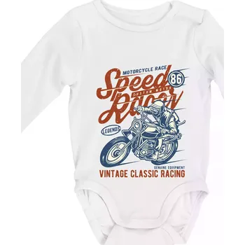 Kojenecký body Speed Racer 2 - Body kojenecké s dlouhým rukávem - Dlouhý r. do 3 měs ( Bílá )