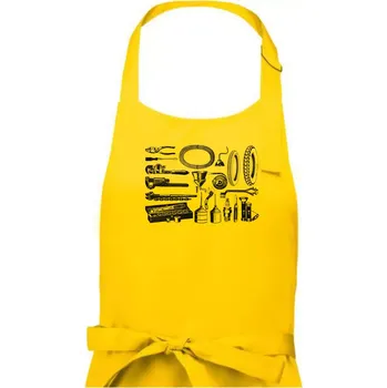 Kuchyňská zástěra Oprava motorky - Dámská zástěra na vaření - Univerzální velikost ( Žlutá )