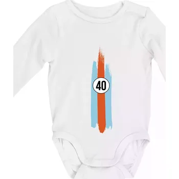 Kojenecký body Vintage Race 40 - Body kojenecké s dlouhým rukávem - Dlouhý r. do 3 měs ( Bílá )