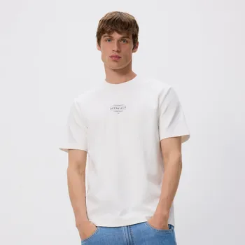 Pánská móda Reserved - Tričko comfort s potiskem - krémová - 243FP-01X - 243FP-01X-L