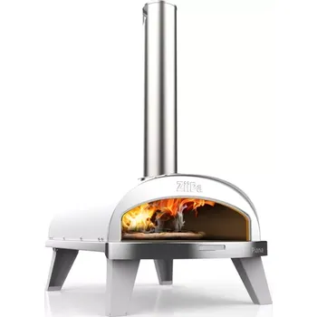 Pec na pizzu Ziipa Pizza pec Piana 31 cm na dřevěné pelety, bílá 24-097 (Ziipa 24-097 Pec na dřevěné pelety pro přípravu pizzy - bílé provedení)
