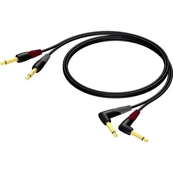 Audio kabel Procab CLA603/3 - 2x Jack 6,3 - 2x Jack 6,3 úhlový - 3m