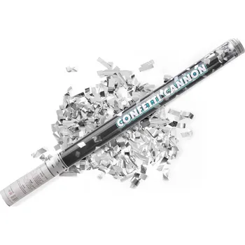 Konfeta PartyDeco vystřelovací konfety stříbrné 80cm