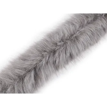Stuha Všívací oděvní / dekorační kožešina kulatá šíře 7 cm Varianta: 2 šedá, Balení: 1 m