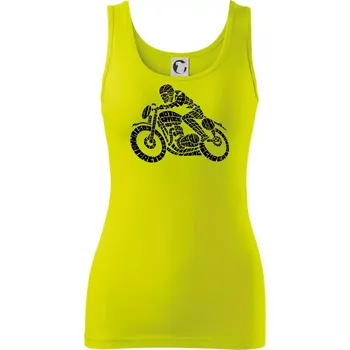 Motorkář nápisy - Dámské tílko - XS ( Limetková )