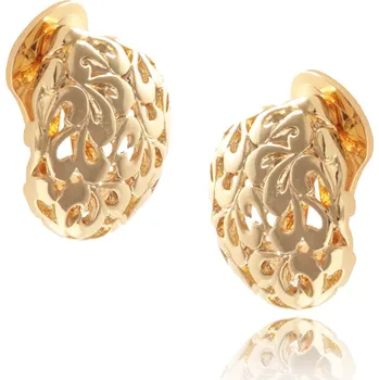 Náušnice Ažurové klipsové náušnice ve tvaru kapky Colibra – pozlacené