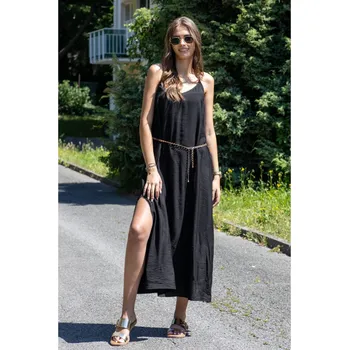 Dámské šaty Top Secret dámské midi šaty na ramínka černé Velikost: 36