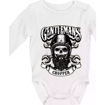 Gentlemans Chopper - Body kojenecké s dlouhým rukávem - Dlouhý r. do 3 měs ( Bílá )