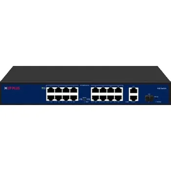 Switch CP PLUS CP-DNW-HPU16G2F1-20 Šestnáctiportový 10/100 Mbps PoE switch s 2x 1000 Mbps a 1x SFP uplinkem