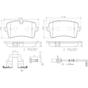 Brzdová destička Sada brzdových destiček, kotoučová brzda BREMBO P85120NX