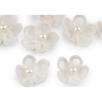 Hobby drát Monofilový květ s perlou Ø2,5 cm Varianta: 9 krémová nejsvět., Balení: 10 ks